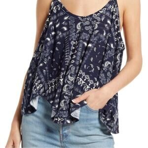 NWOT Free People We the Free Hey Girl Bandana Trapeze Tank Top S Country Cowgirl